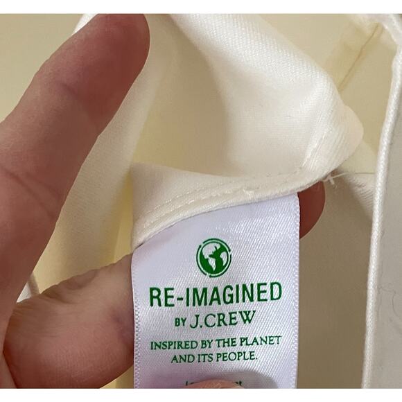 J.Crew Collection Cut Out Knee Length Puff Sleeve Dress Cream Size 24 Plus NEW - Picture 12 of 13